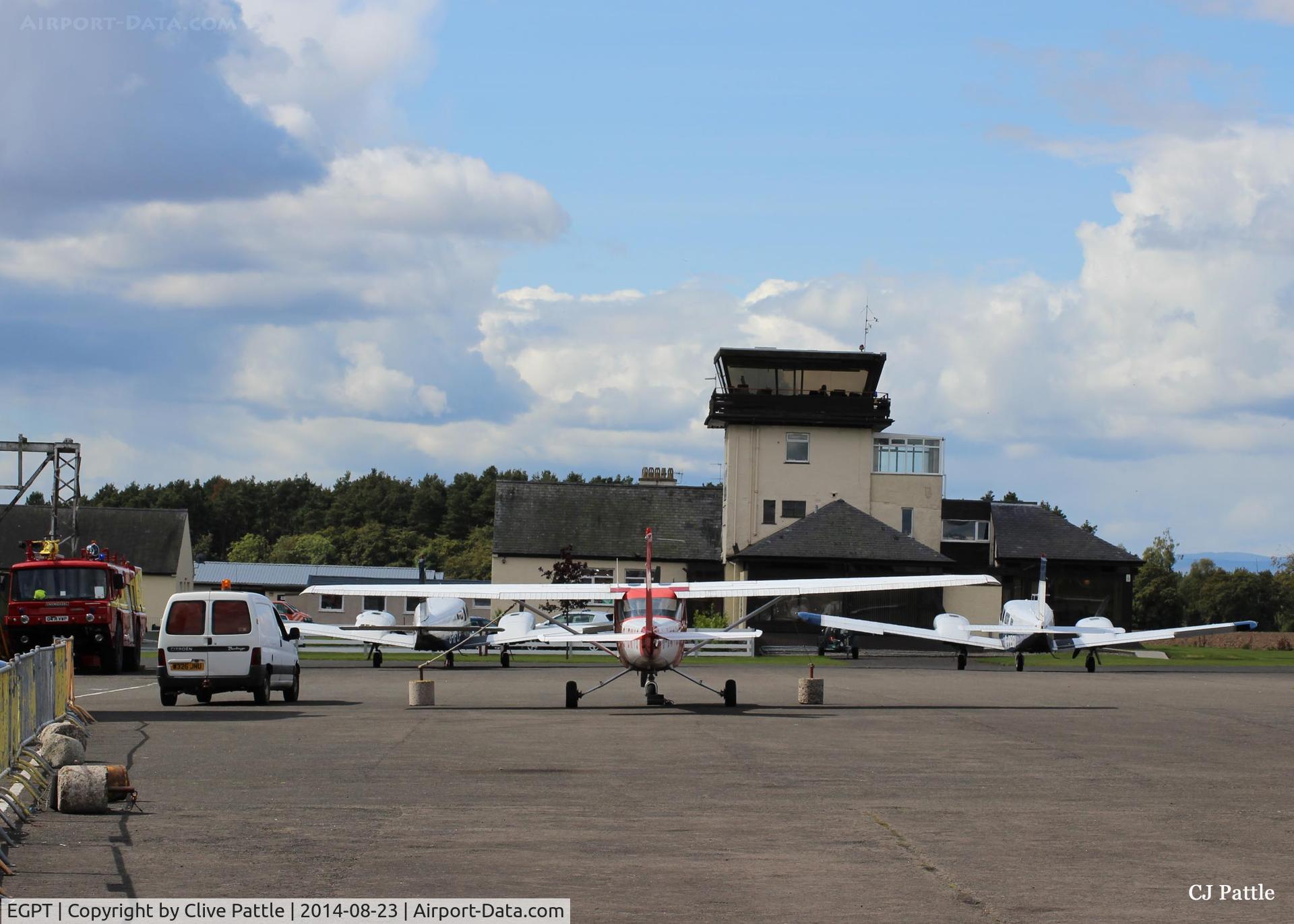 Perth Airport (Scotland), Perth, Scotland United Kingdom (EGPT) - The main apron at Perth EGPT looking west