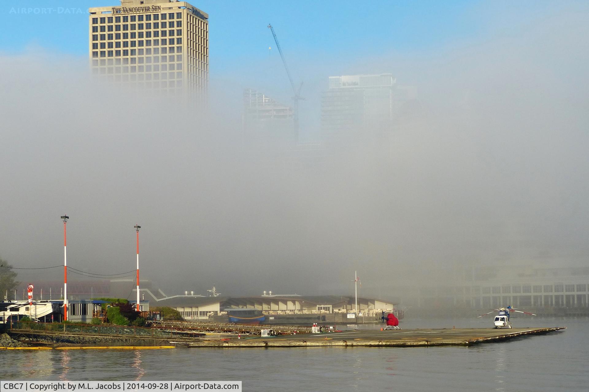 CBC7 Airport - Vancouver Harbour Public Heliport on a foggy morning.
