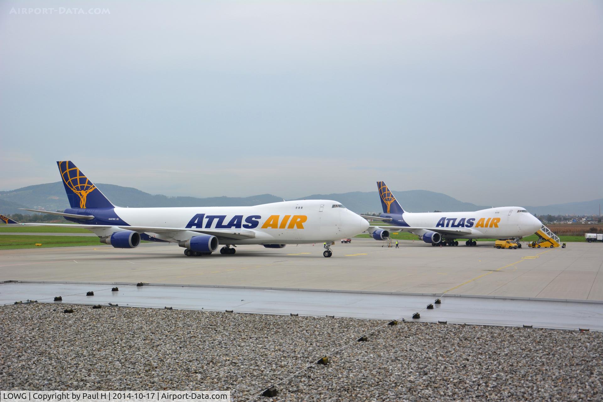 Graz Airport, Graz Austria (LOWG) - 2 B744Fs transporting RedBull aircrafts for the AirRace-Finale in Zeltweg, at LOWG