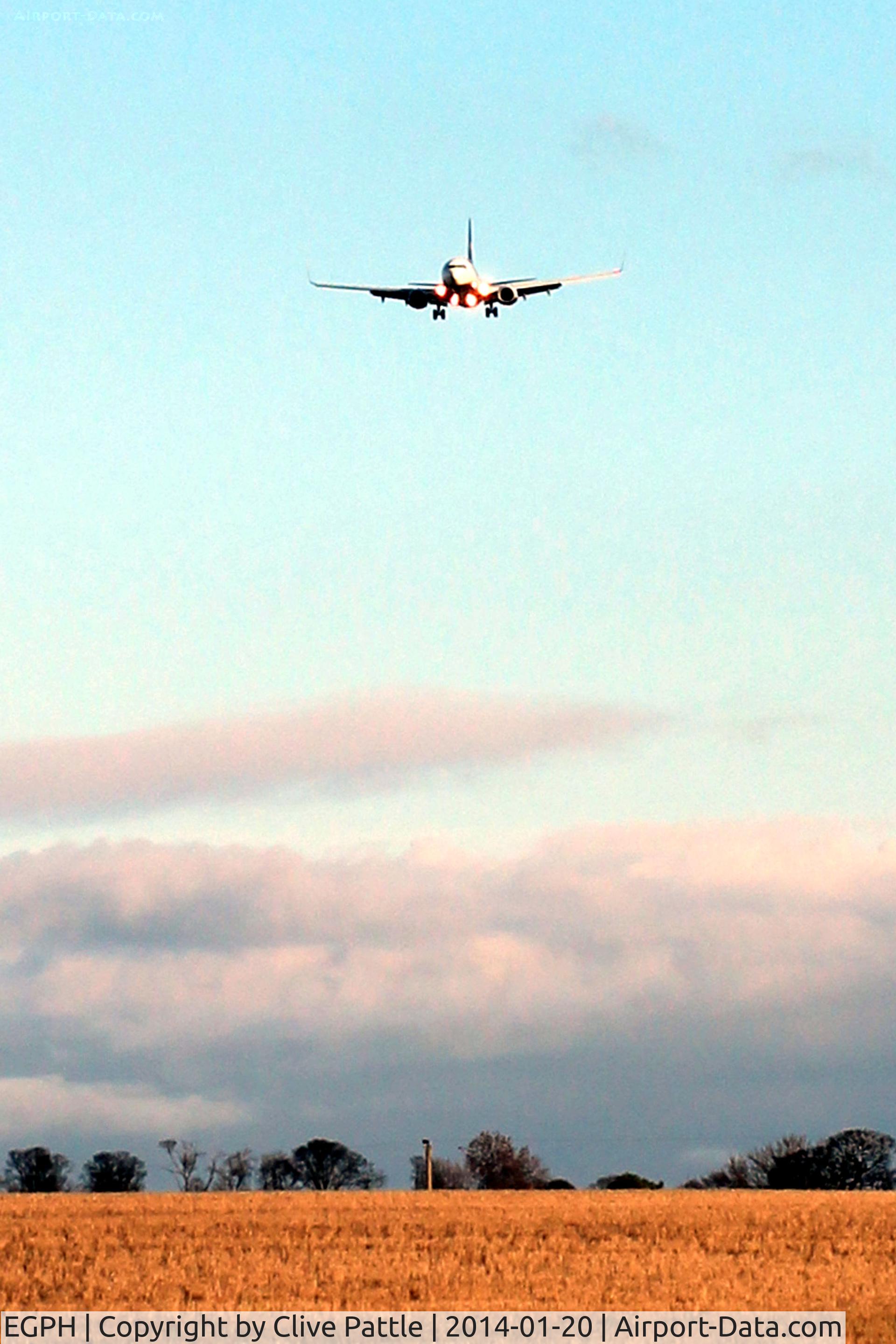 Edinburgh Airport, Edinburgh, Scotland United Kingdom (EGPH) - A landing shot taken from the Railway Bridge viewing area on the north side of the airport