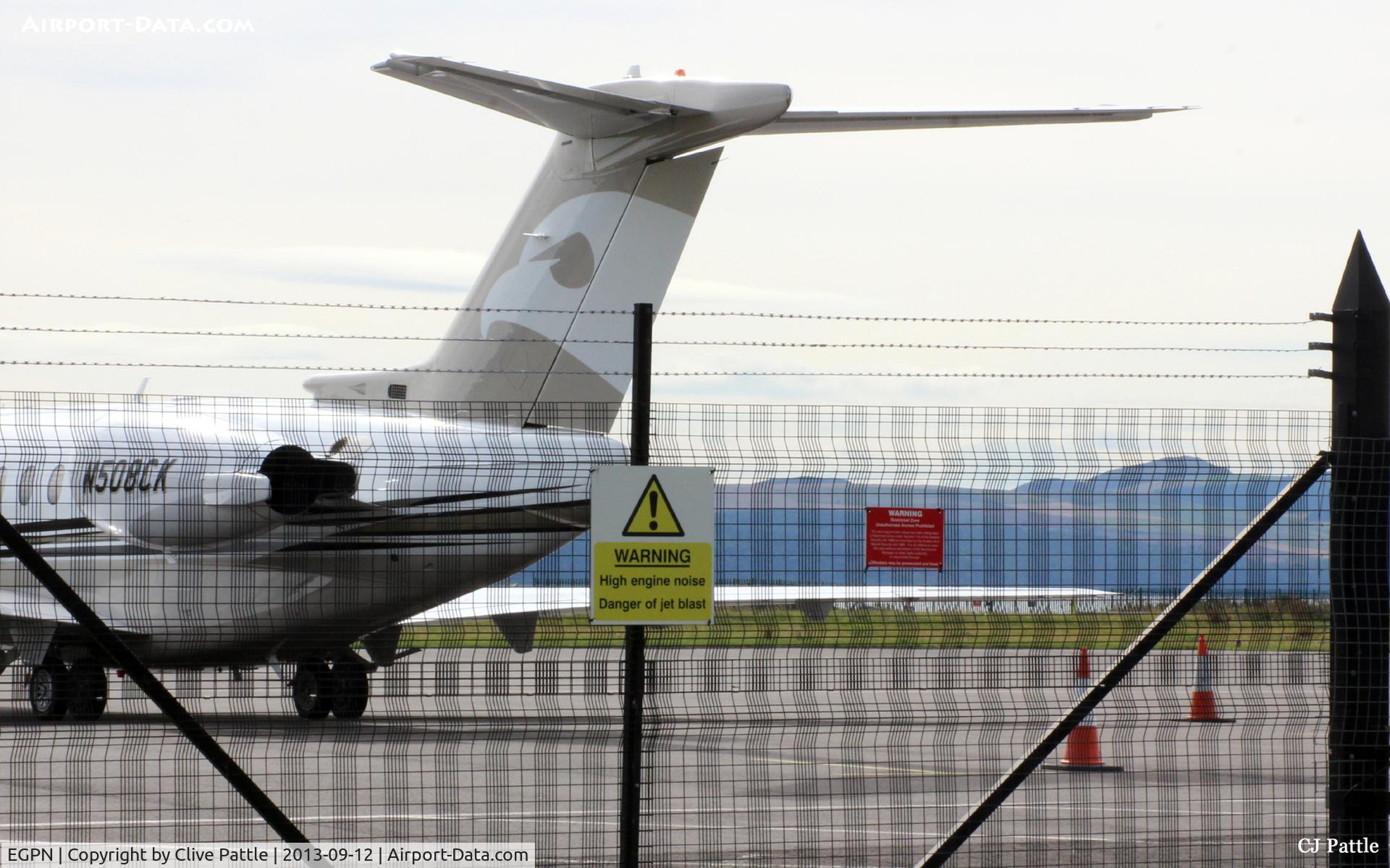 Dundee Airport, Dundee, Scotland United Kingdom (EGPN) - Dundee apron through the fence