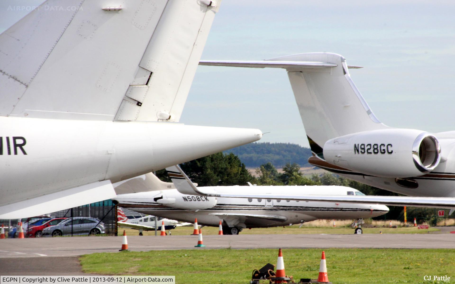 Dundee Airport, Dundee, Scotland United Kingdom (EGPN) - Another shot of a busy apron (sometimes) at Dundee Riverside