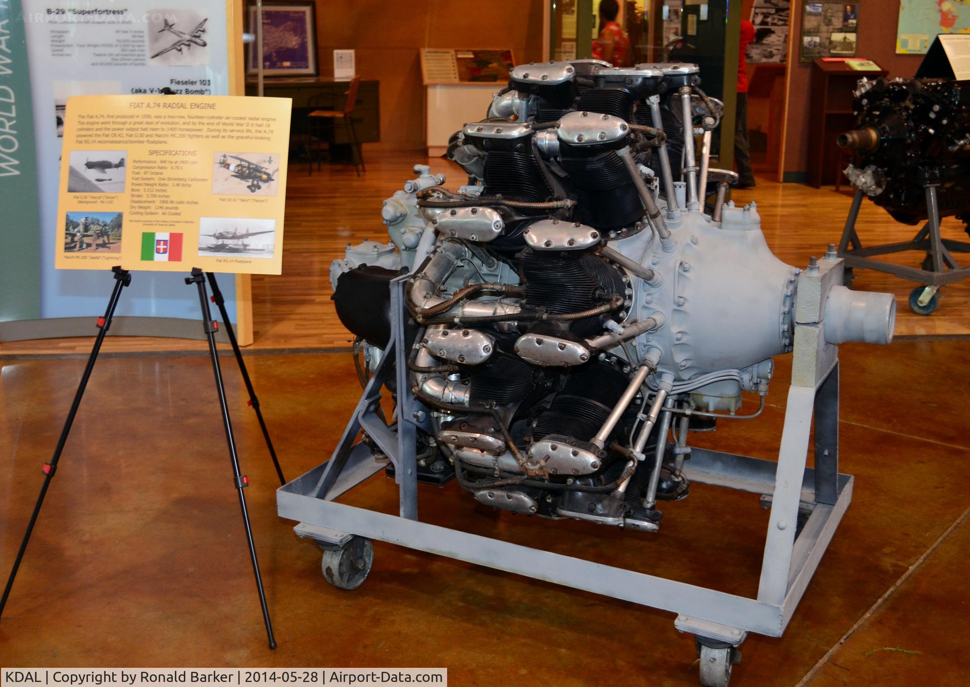 Dallas Love Field Airport (DAL) - Fiat A-74 radial engine Frontiers of Flight Museum DAL 