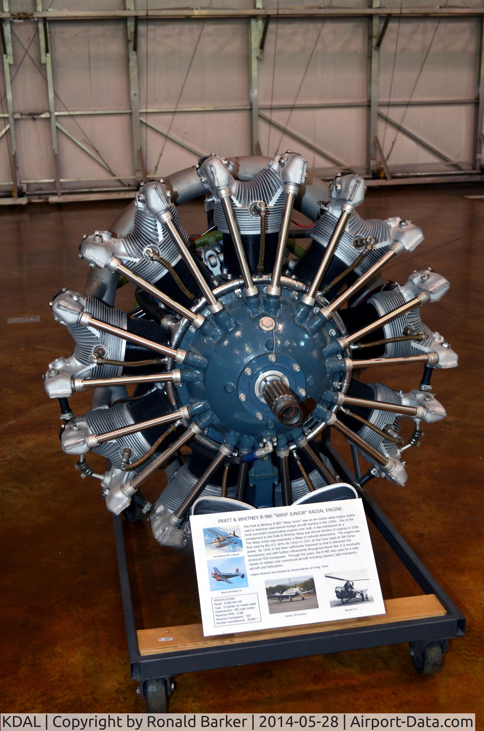 Dallas Love Field Airport (DAL) - PW R986 Wasp JR Frontiers of Flight Museum DAL