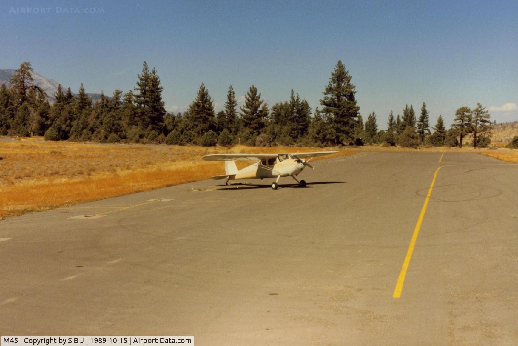 Alpine County Airport (M45) - N89364 at Alpine County in 1989. View is to the north and toward Reno.