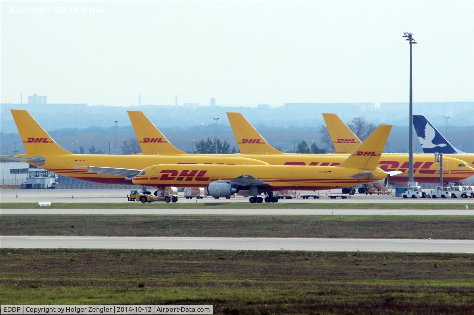 Leipzig/Halle Airport, Leipzig/Halle Germany (EDDP) - View to apron 4....