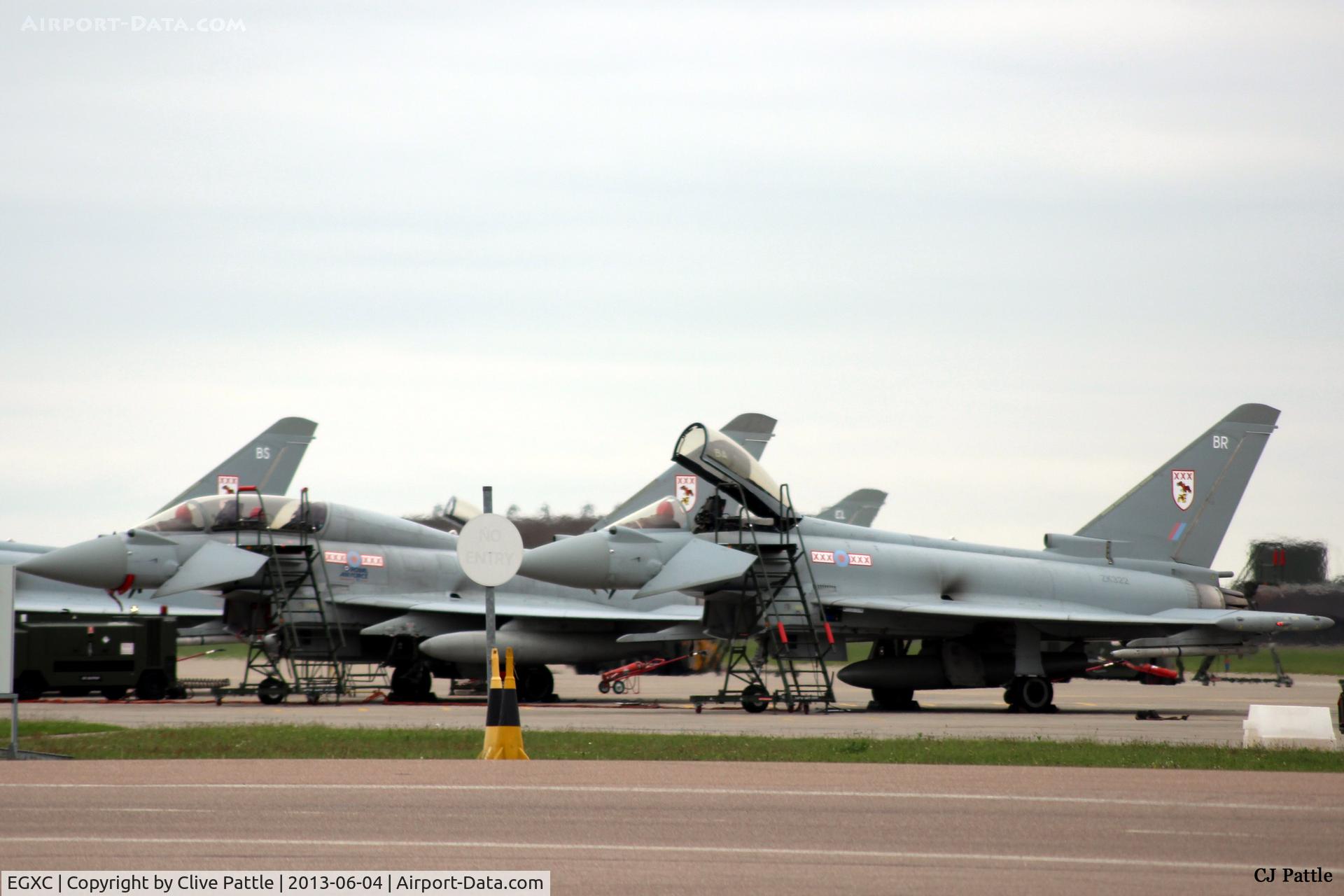 RAF Coningsby Airport, Coningsby, England United Kingdom (EGXC) - 29 R Sqn apron line-up at RAF Coningsby
