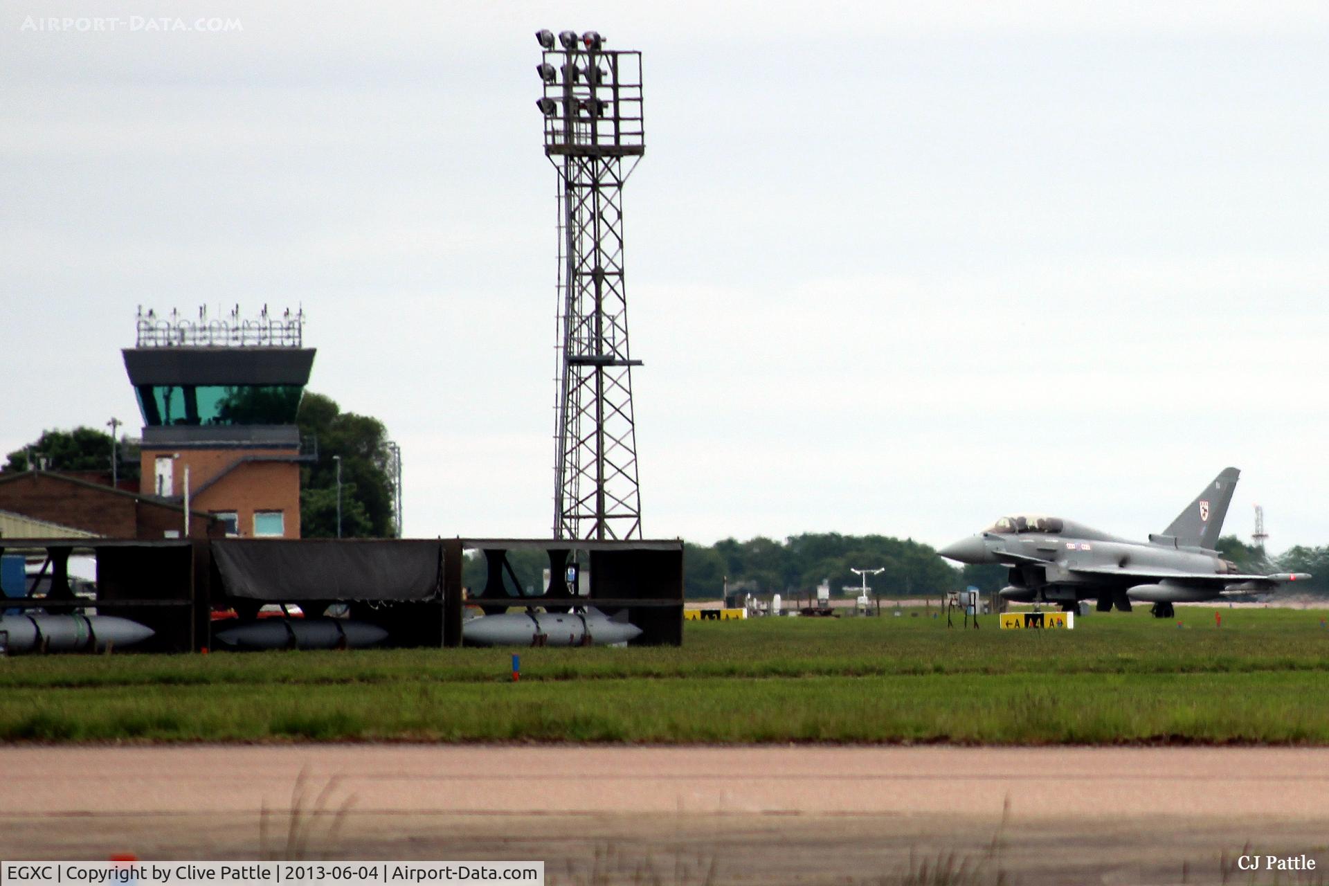 RAF Coningsby Airport, Coningsby, England United Kingdom (EGXC) - ATC Tower detail at RAF Coningsby