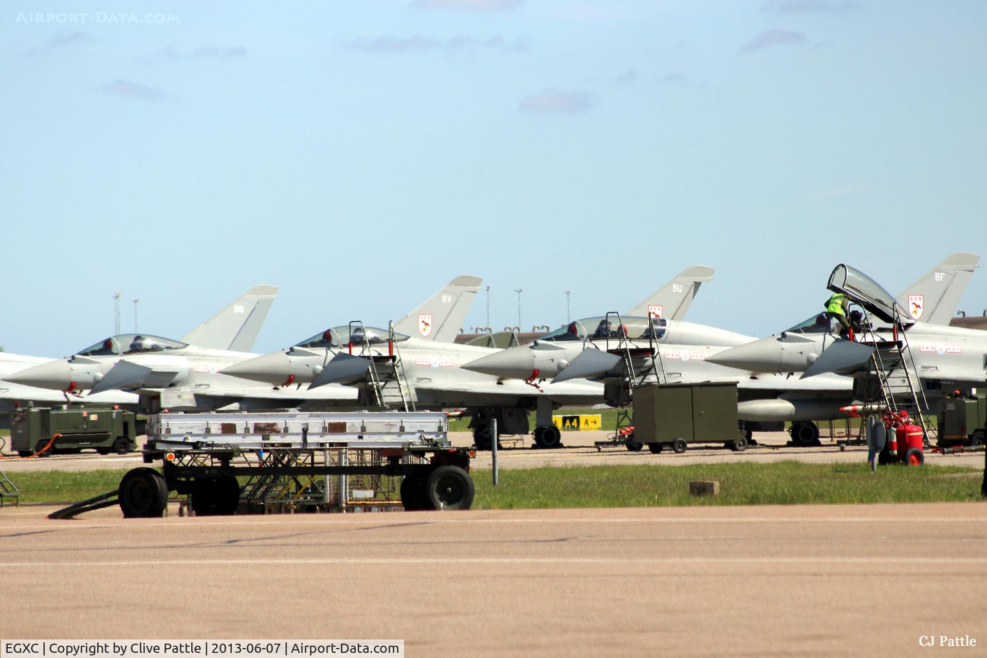 RAF Coningsby Airport, Coningsby, England United Kingdom (EGXC) - Apron line-up at RAF Coningsby