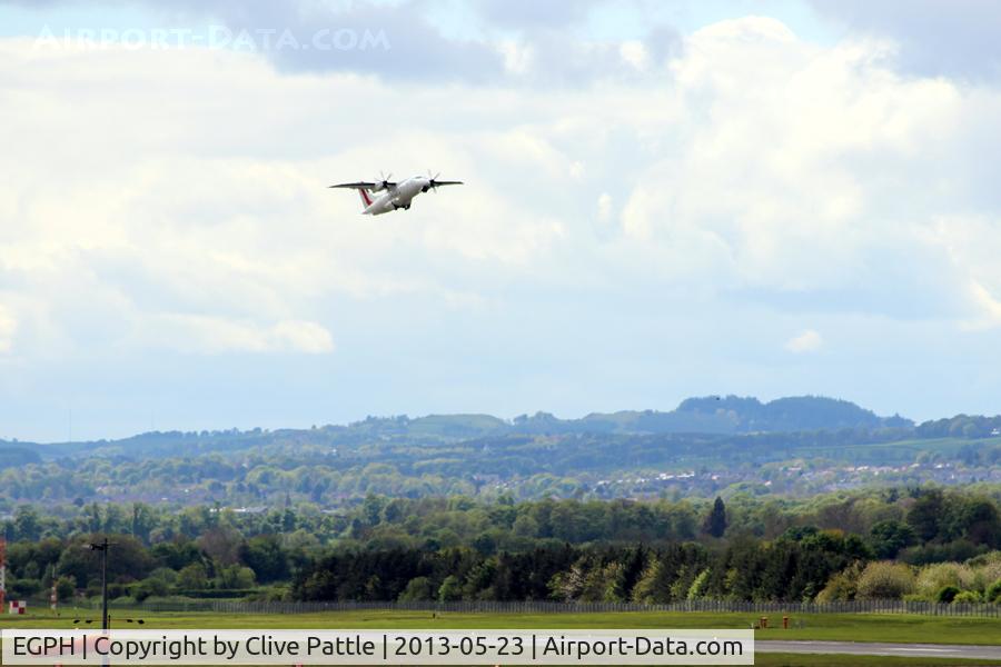 Edinburgh Airport, Edinburgh, Scotland United Kingdom (EGPH) - Steep climb out for a Cityjet/Flybe Dornier from Edinburgh EGPH