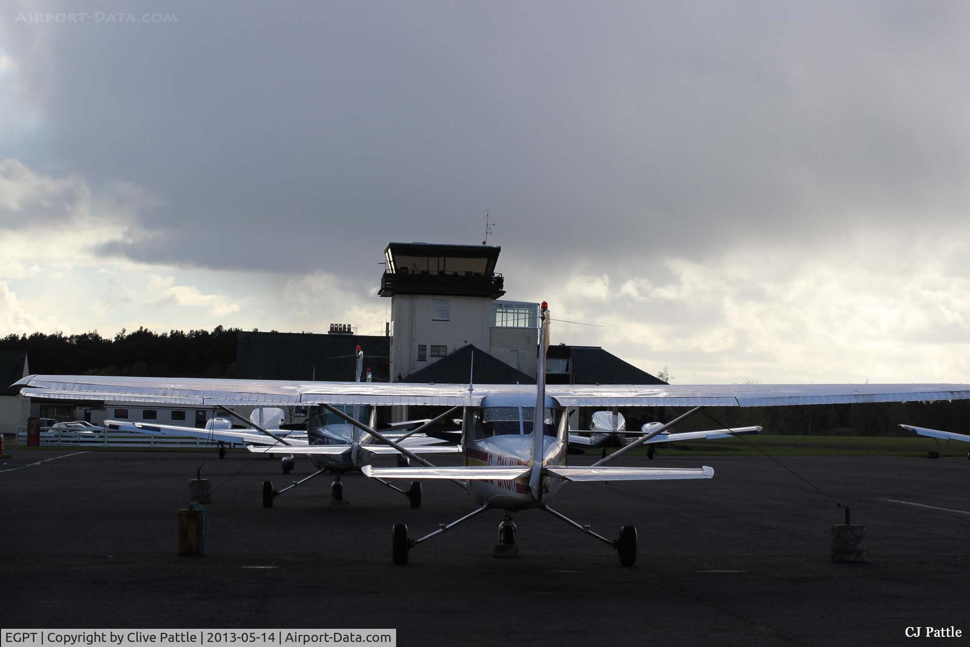 Perth Airport (Scotland), Perth, Scotland United Kingdom (EGPT) - Sunset shot looking west at Perth EGPT