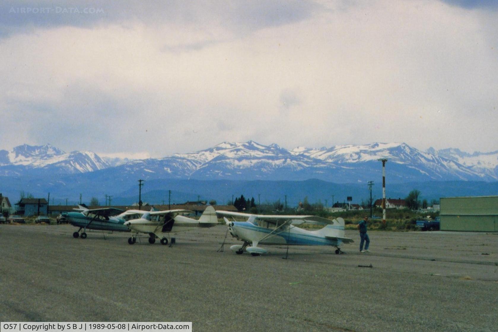 Bryant Field Airport (O57) - Chief N3368E and N2371P at beautiful Bridgeport in 1989. Lovely town is a very short walk. You have an alpine type mountains  to the west and a desert view to the SW. Amazing country!