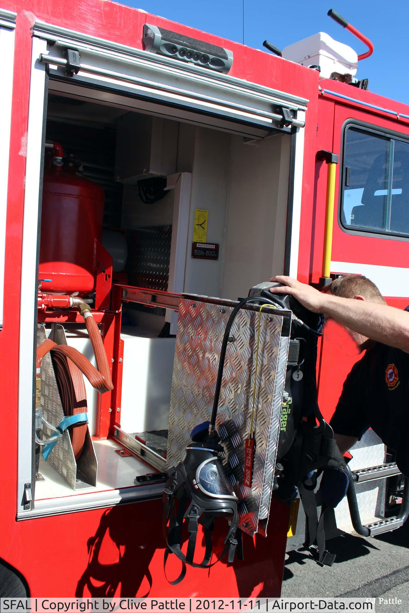 SFAL Airport - Details of some of the equipment within the Bremach Fire Rescue Tender at Port Stanley SFAL
