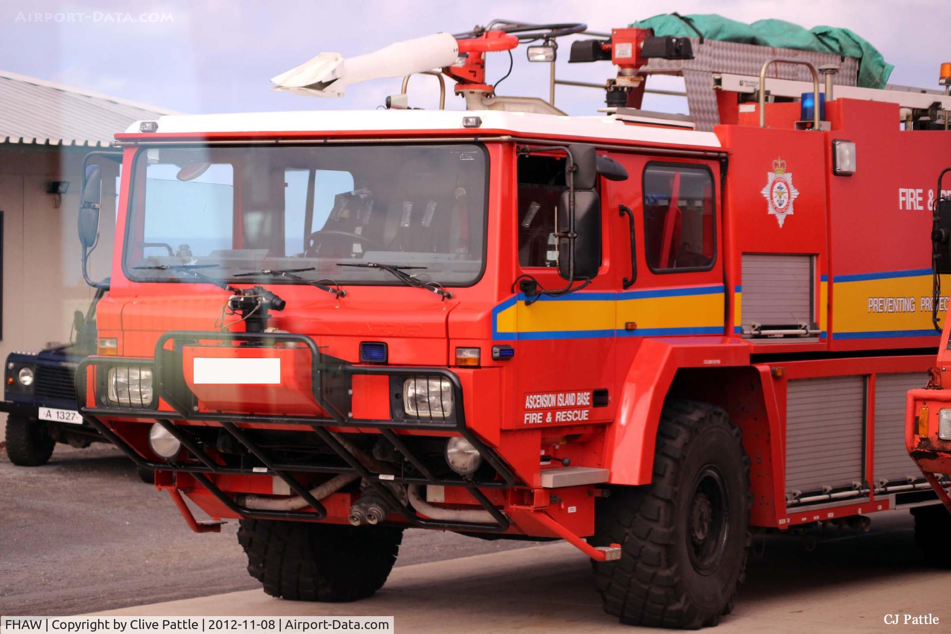 FHAW Airport - The Fire and Rescue Tender at Ascension Island FHAW