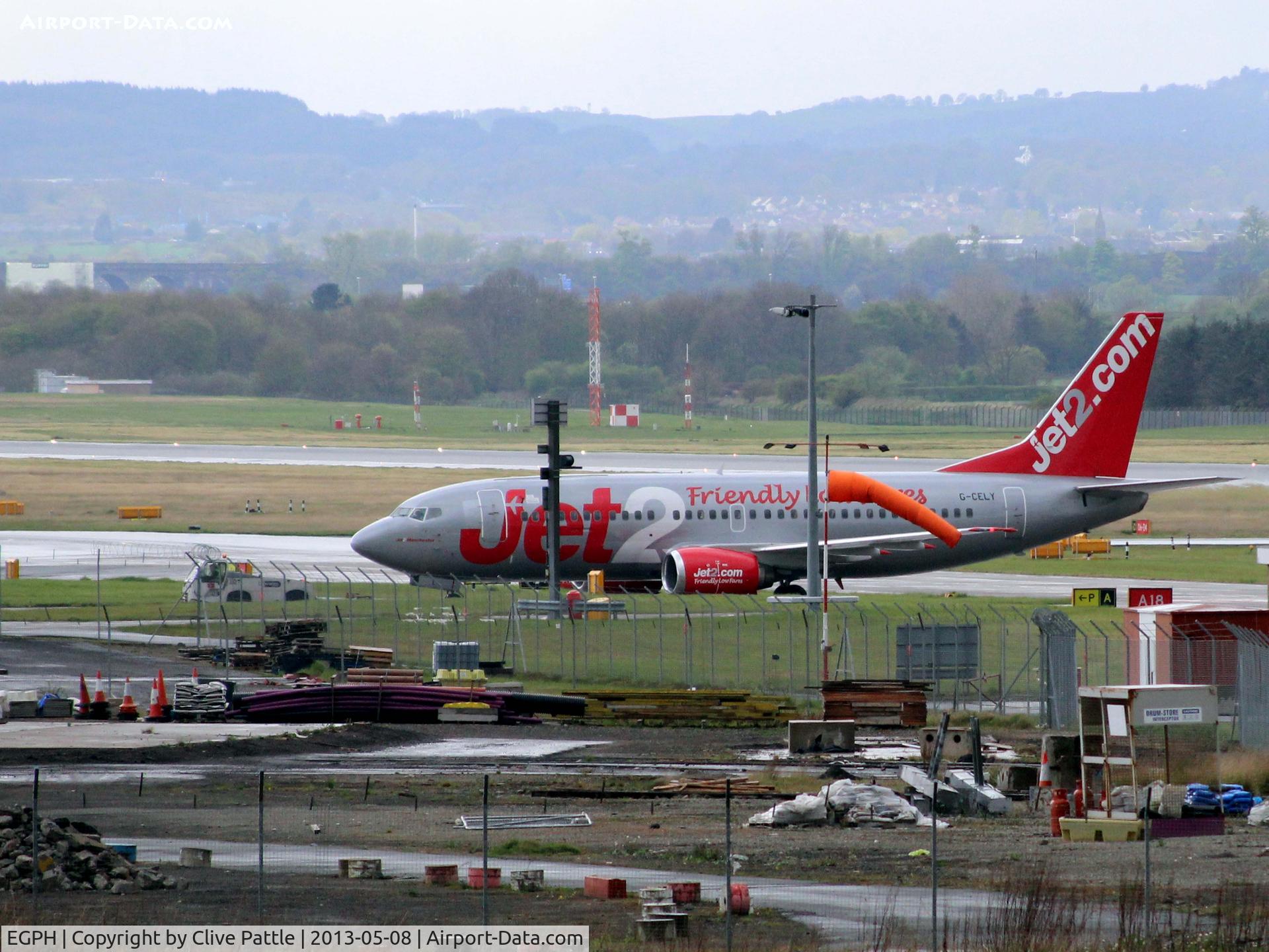 Edinburgh Airport, Edinburgh, Scotland United Kingdom (EGPH) - A view from the railway bridge over the fire training area