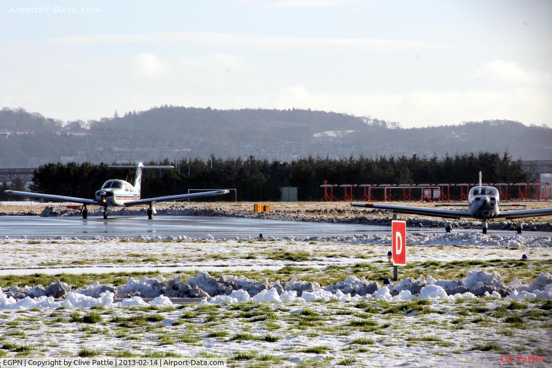 Dundee Airport, Dundee, Scotland United Kingdom (EGPN) - A snowy Dundee airport scene on Valentines Day 2013