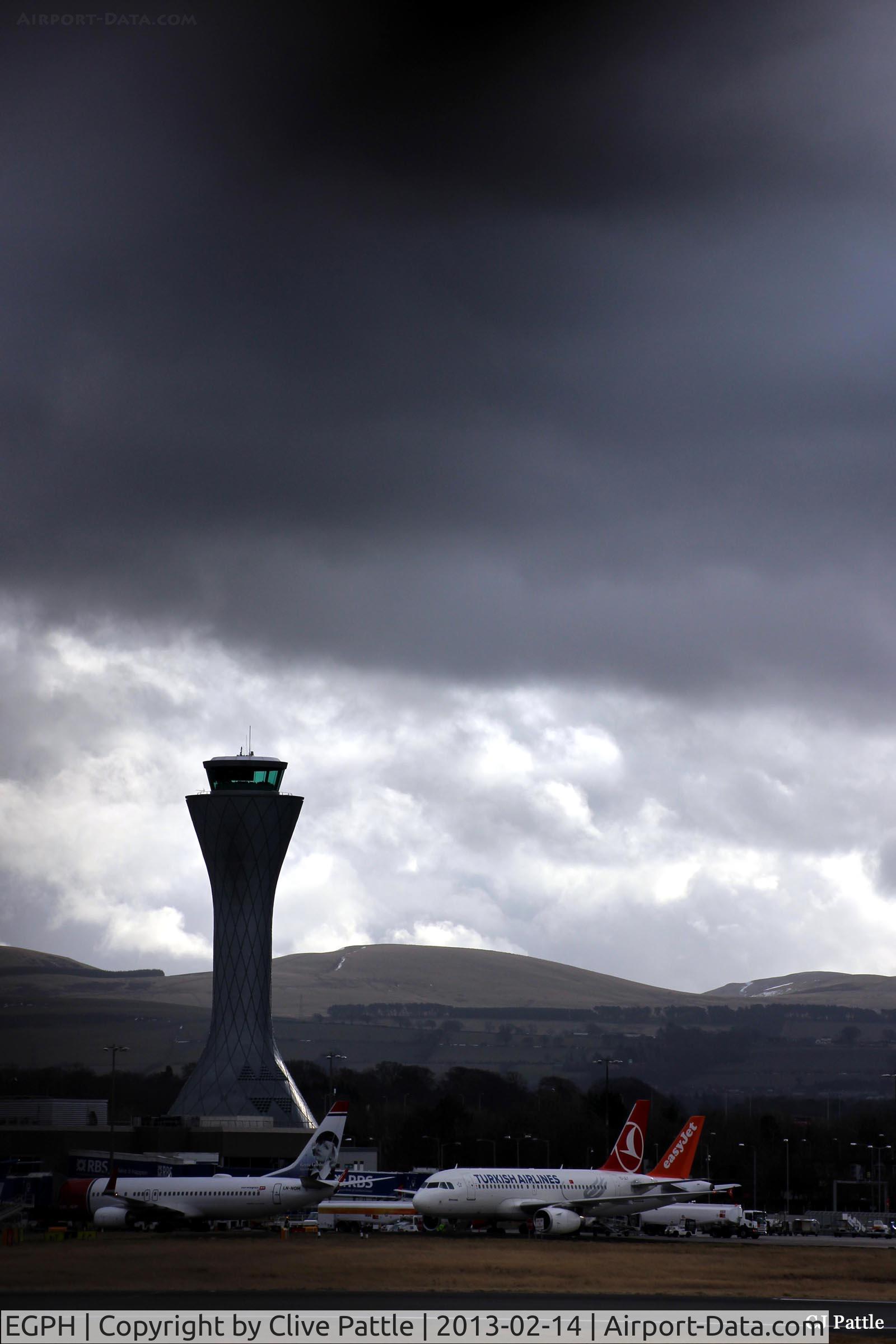 Edinburgh Airport, Edinburgh, Scotland United Kingdom (EGPH) - A storm looms over Edinburgh airport