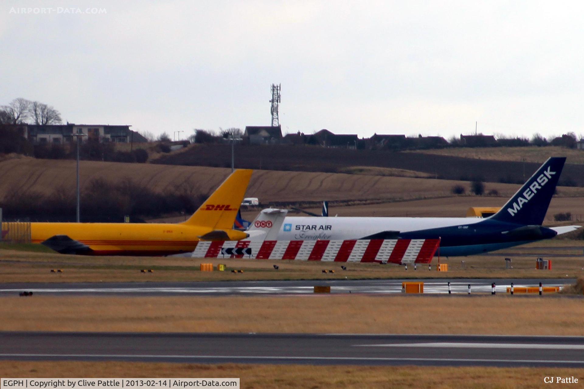 Edinburgh Airport, Edinburgh, Scotland United Kingdom (EGPH) - A shot of the cargo area on the north side of the airfield