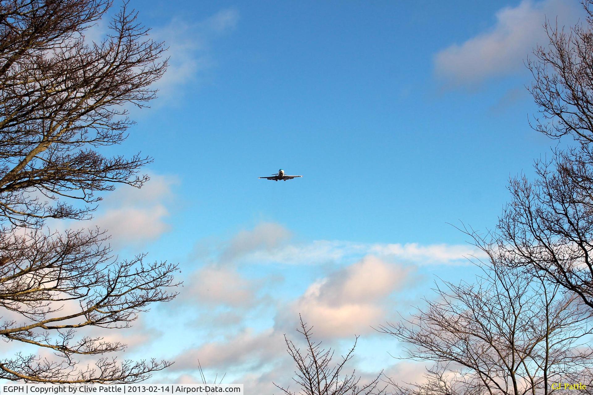 Edinburgh Airport, Edinburgh, Scotland United Kingdom (EGPH) - Taken some two miles north of Edinburgh, this framed shot shows PH-KZI on approach