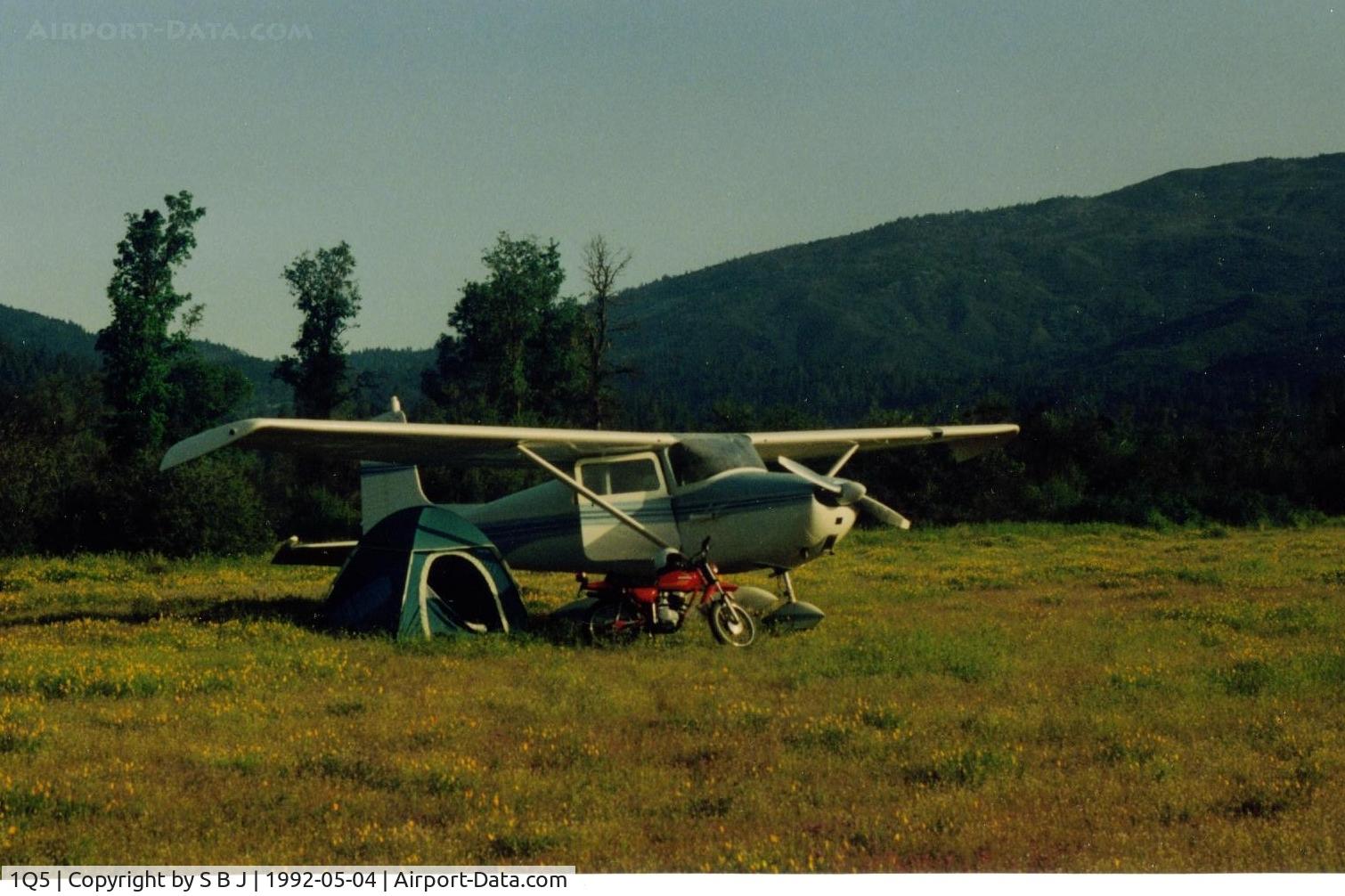 Gravelly Valley Airport (1Q5) - Camping at Lake Pillsbury,Ca in 1992. The wonderful C172 made this (bring Honda) possible.There are a lot of miles of dirt road to explore around the lake and to the top of Mt Hull.