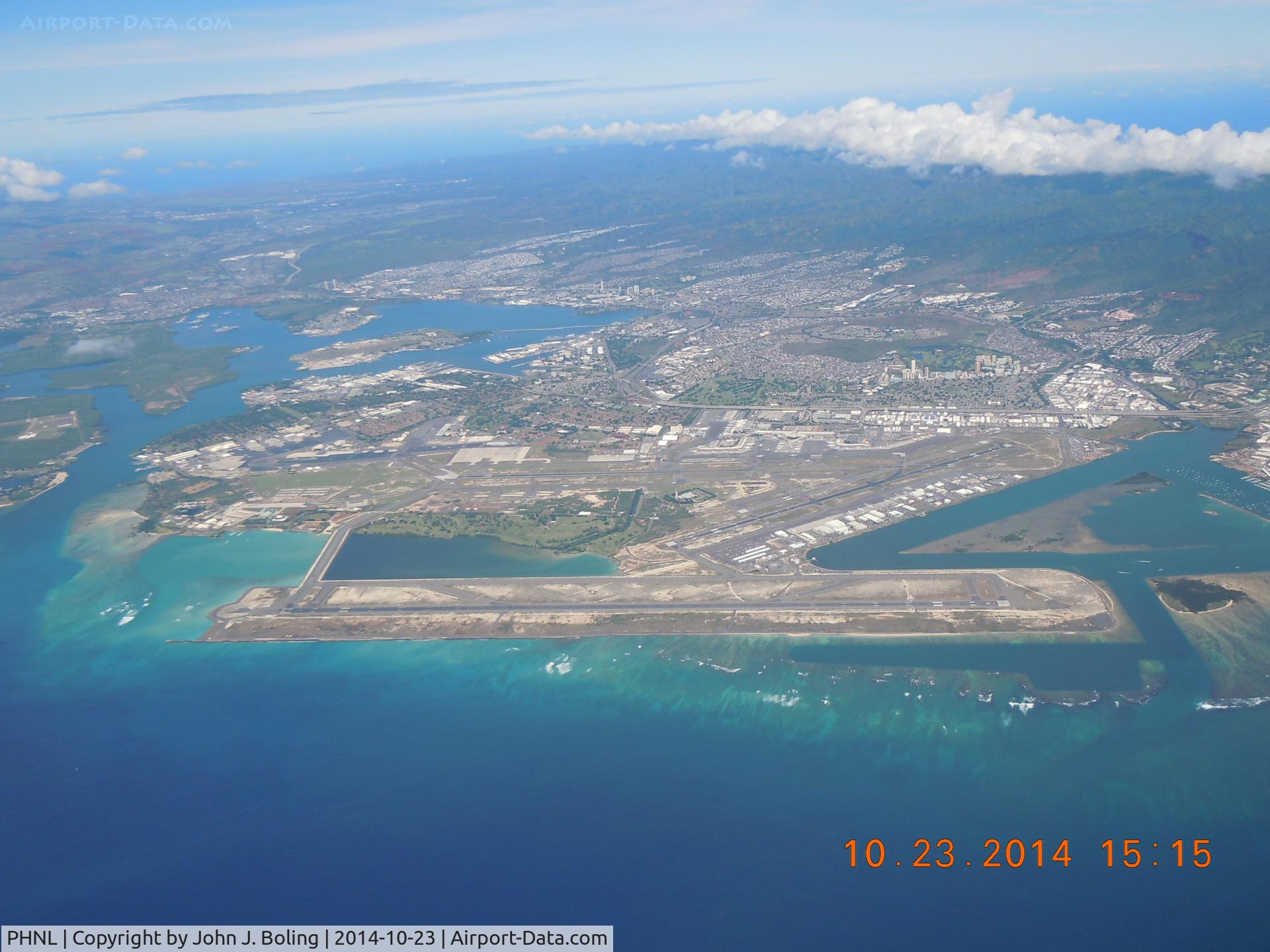 Honolulu International Airport, Honolulu, Hawaii United States (PHNL) - Overview of PHNL and Pearl Harbor looking north.
