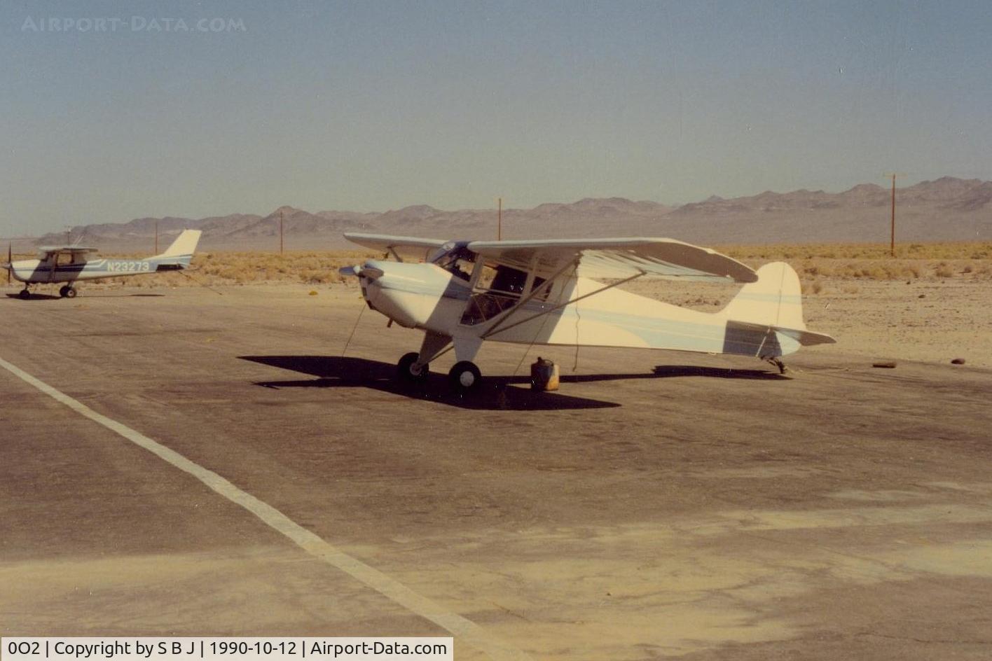Baker Airport (0O2) - N39932 at the Baker airport with view to the north and toward Silver Lake. This dry lake has a short but fascinating history as a WW11 training base.It is only a few miles from the Baker airport.