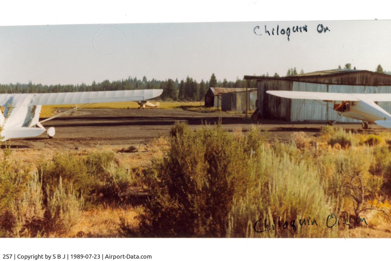 Chiloquin State Airport (2S7) - An overnight stop at Chiloquin airport.Nice airport and had a nearby restaurant in 1989..
