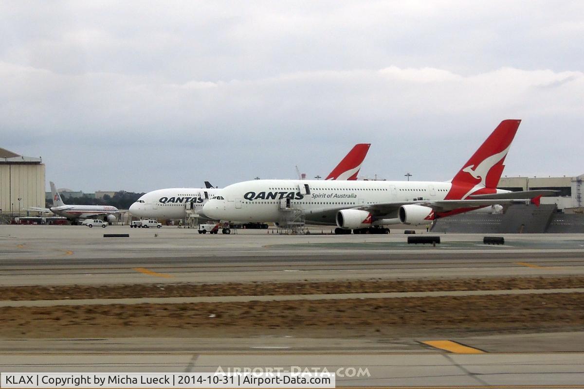 Los Angeles International Airport (LAX) - QF Heavies resting at LAX prior to their return trips to Australia