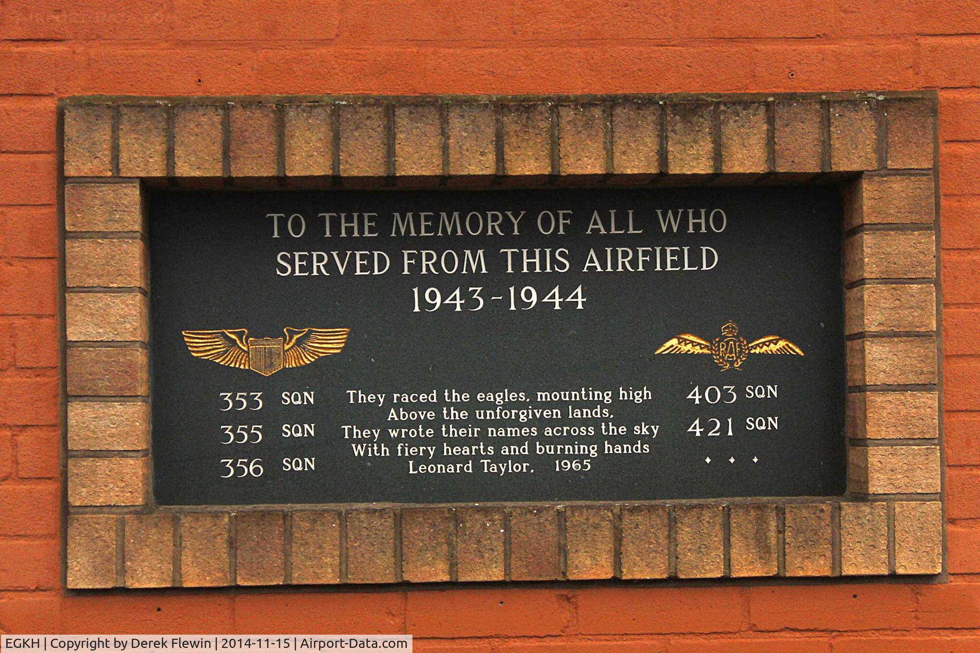 Lashenden/Headcorn Airport, Maidstone, England United Kingdom (EGKH) - In Memory of those who served at RAF Lashenden.