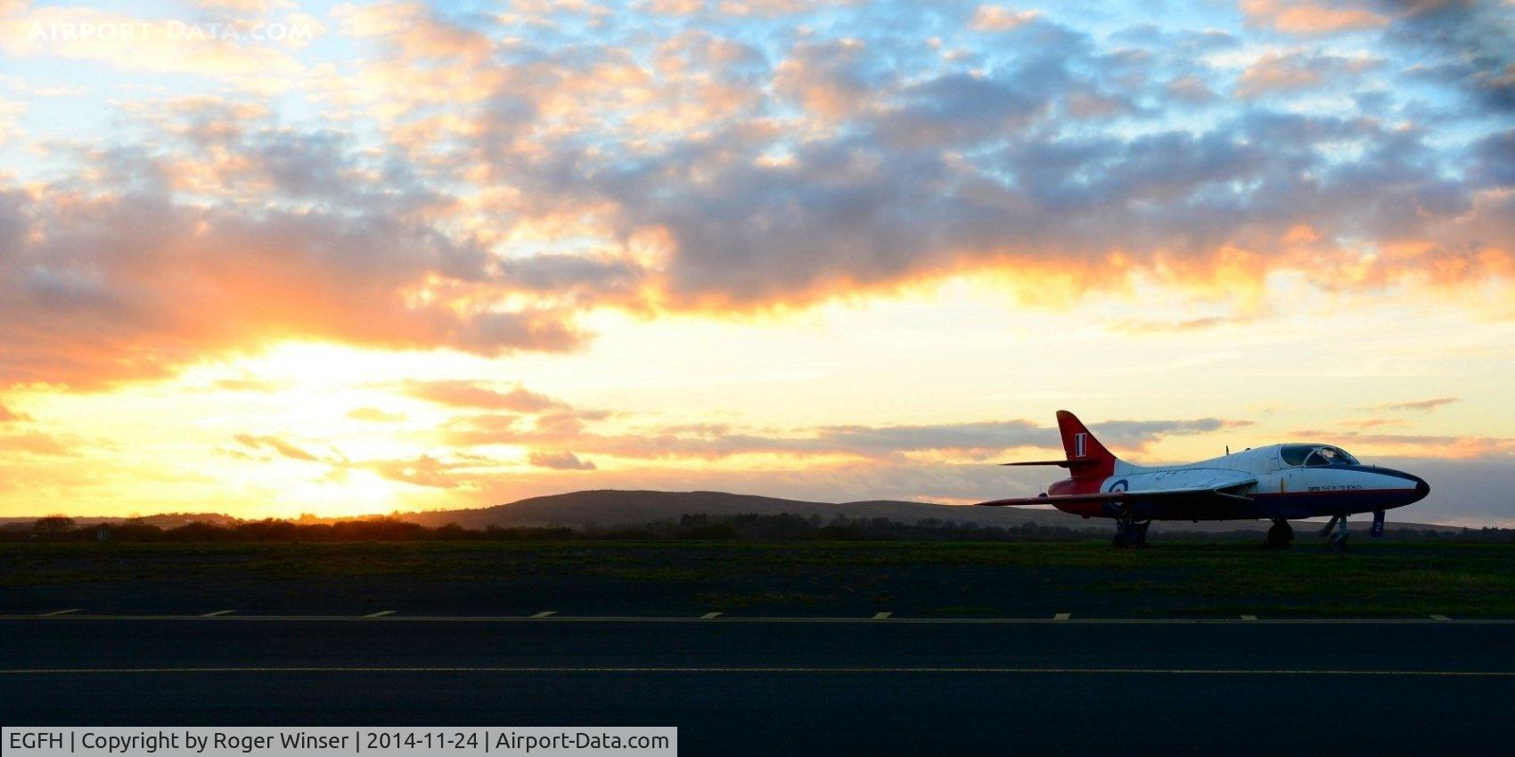Swansea Airport, Swansea, Wales United Kingdom (EGFH) - Sunset seen from the airport.