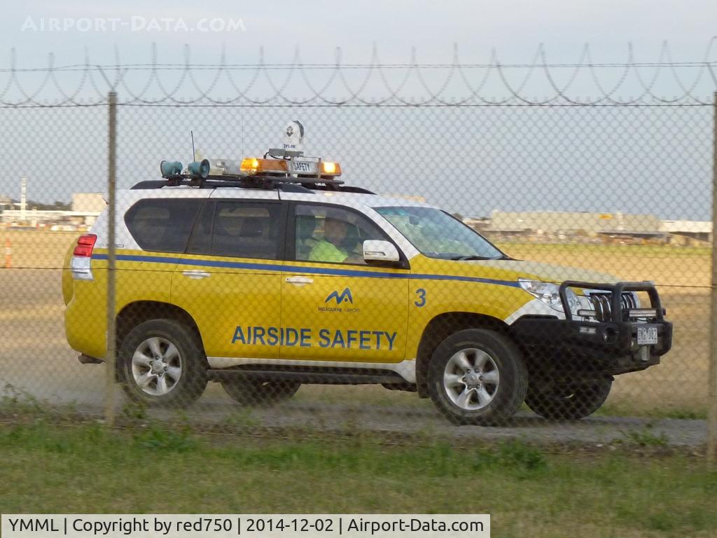 Melbourne International Airport, Tullamarine, Victoria Australia (YMML) - Airside Safety patrol vehicle on Perimeter Road YMML