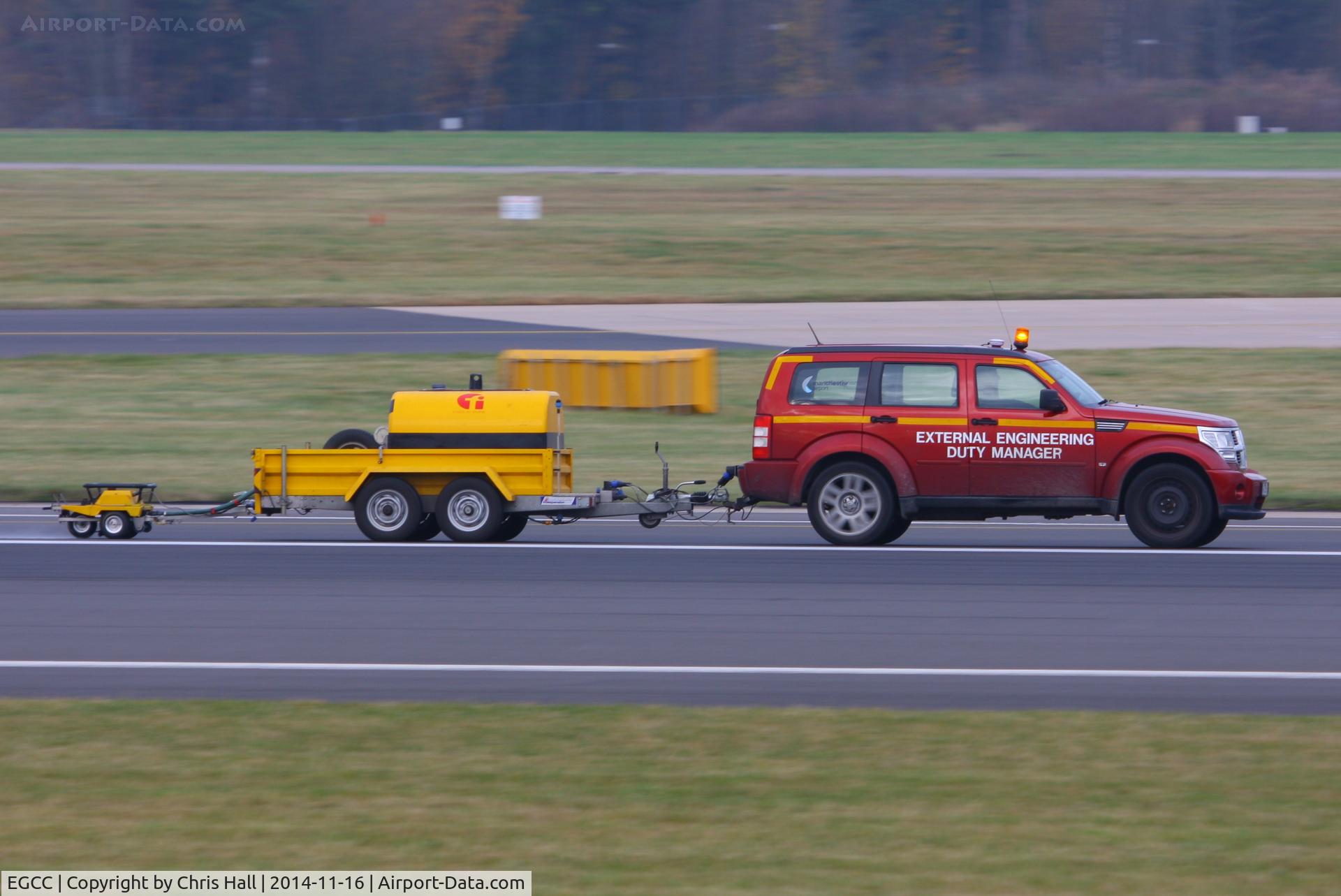 Manchester Airport, Manchester, England United Kingdom (EGCC) - runway surface friction testing