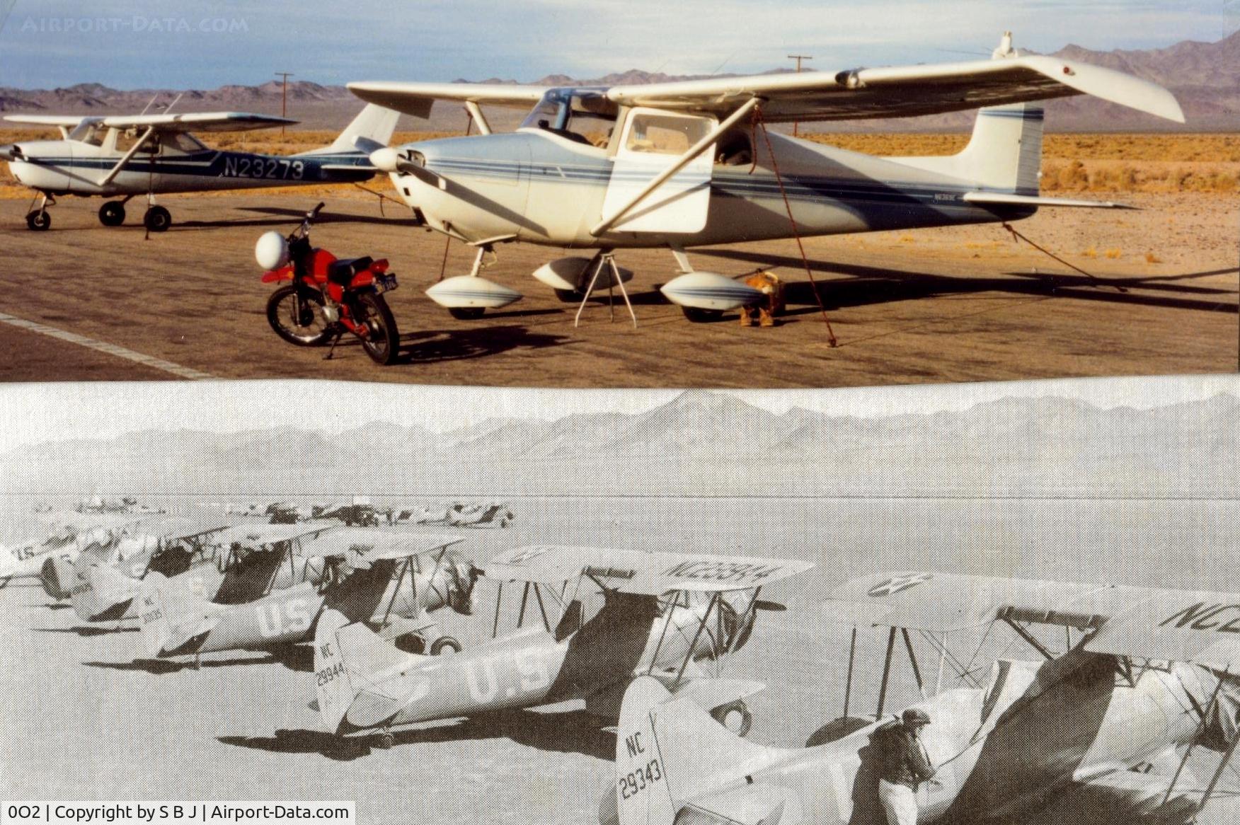 Baker Airport (0O2) - 69E at Baker with view north and Silver Lake which was at one time Baker airport.In WW11 it was used as CPTP(Civilian Pilot Training Program seen in bottom picture).This was a few miles from the existing Baker airport.