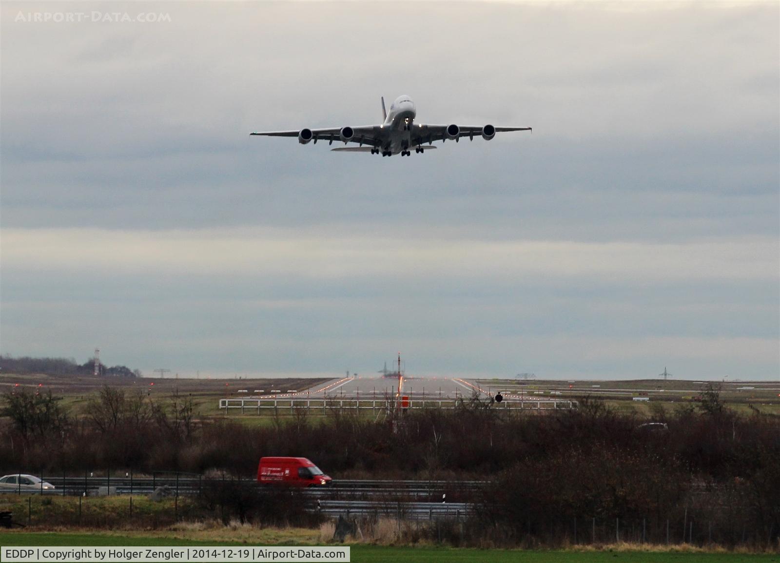 Leipzig/Halle Airport, Leipzig/Halle Germany (EDDP) - T&G doing outbound traffic from rwy 26R is passing Autobahn A9 (Berlin to Munich)....