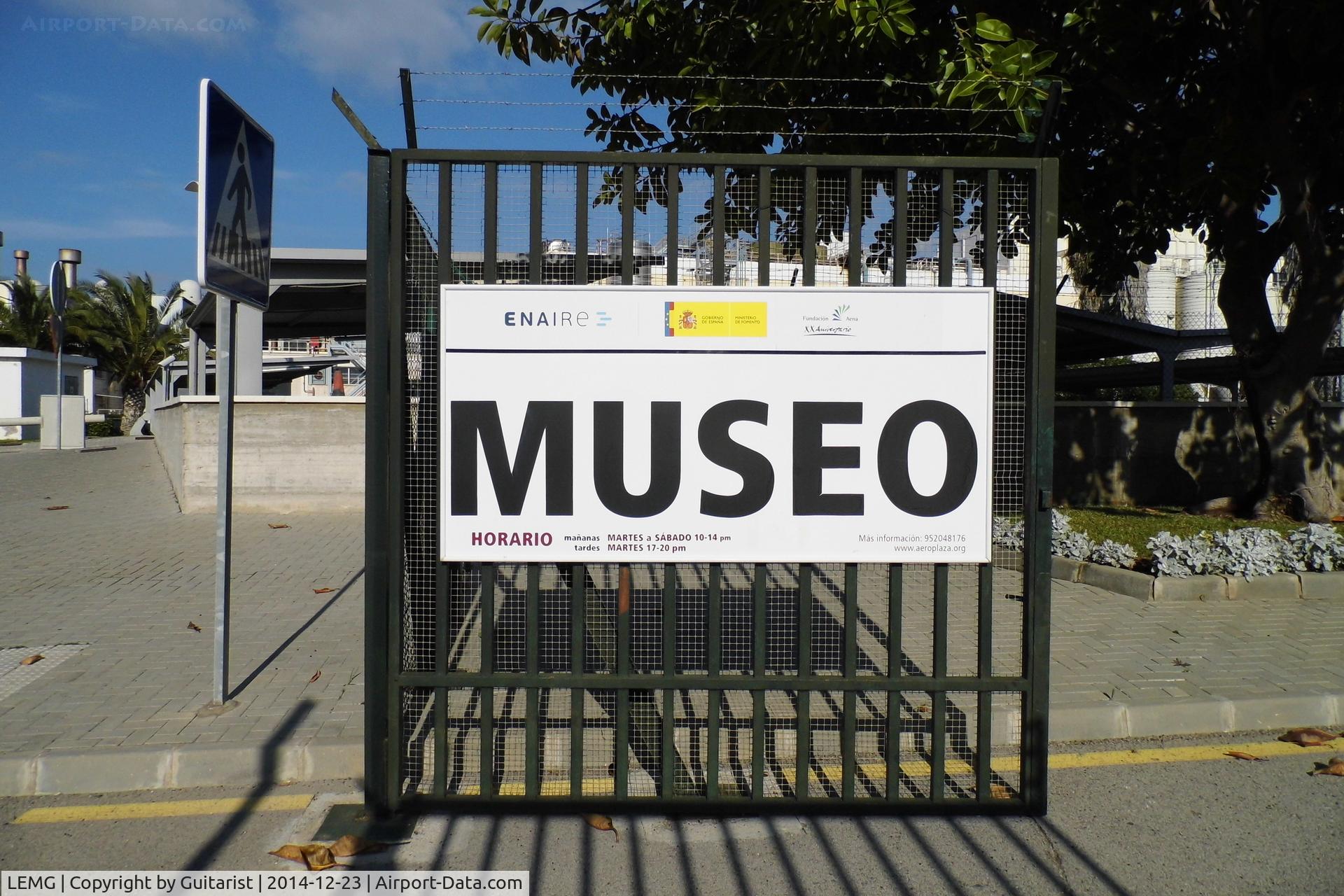 Málaga Airport, Málaga Spain (LEMG) - The sign that greets you outside the Malaga Aviation Museum