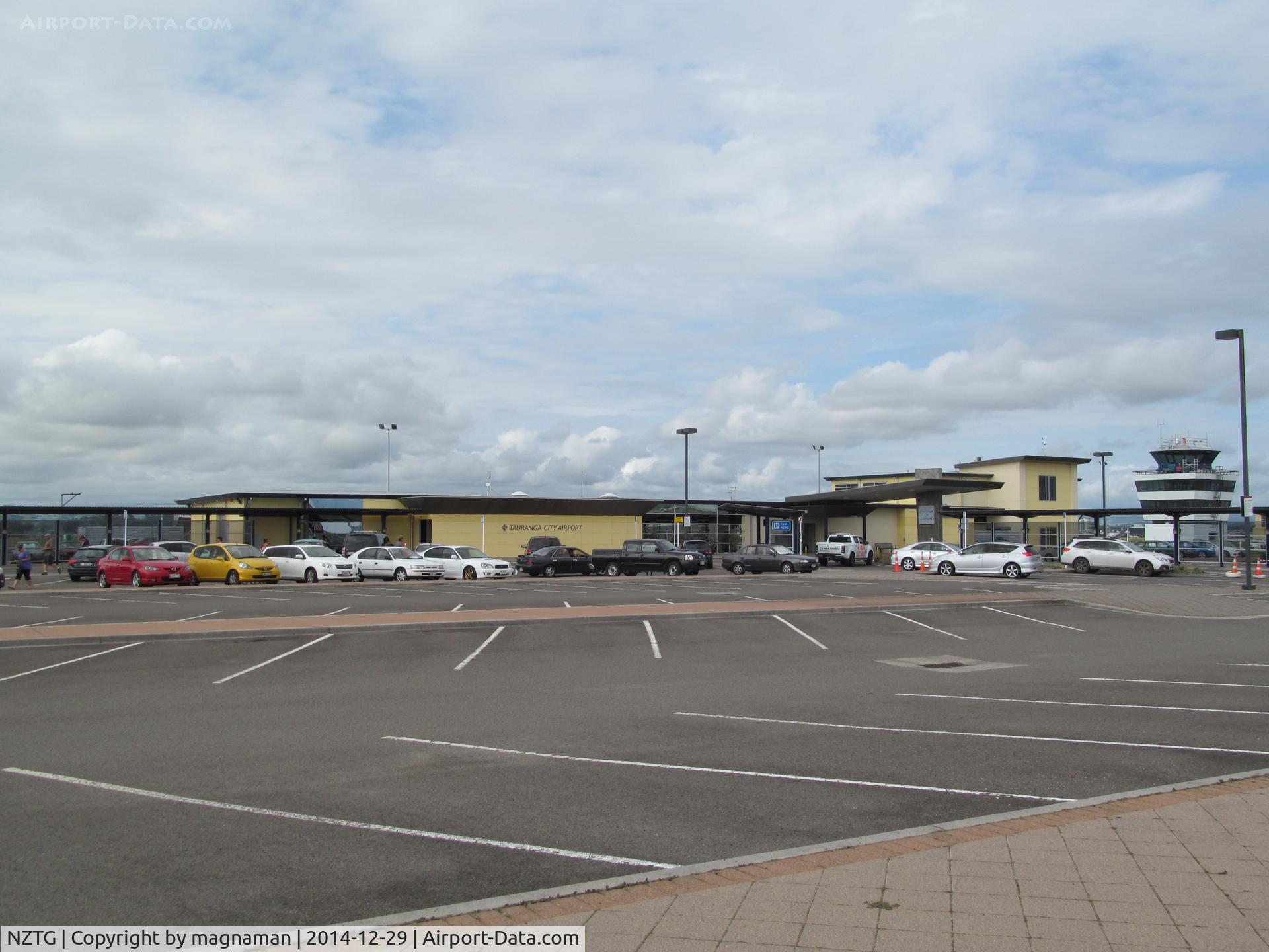 Tauranga Airport, Tauranga New Zealand (NZTG) - terminal from car park.