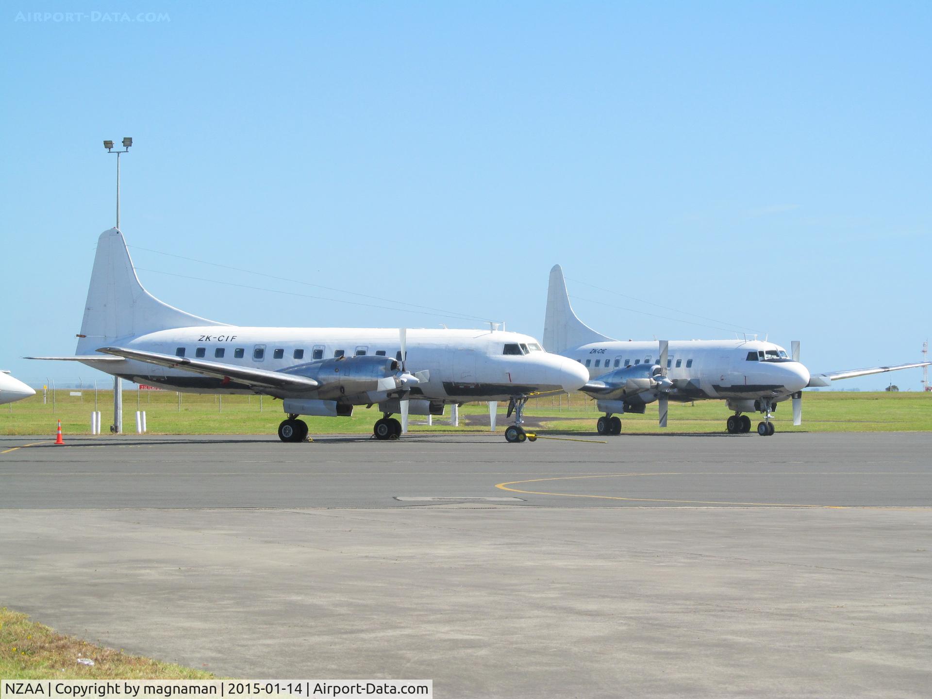 Auckland International Airport, Auckland New Zealand (NZAA) - Convair apron with guess what 2 convairs (CIE and CIF). Also present out of shot were KFJ and KFH
