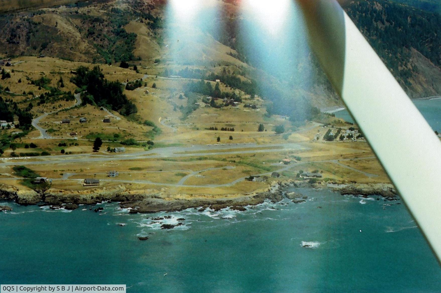 Shelter Cove Airport (0Q5) - Downwind at Shelter Cove in 1985. On 6-27-71, a high time ATP pilot departed Shelter Cove with the rudder and elevator locks still in place on a DC 3 (N90627). Fatal to him and 16 others.7 survied.
