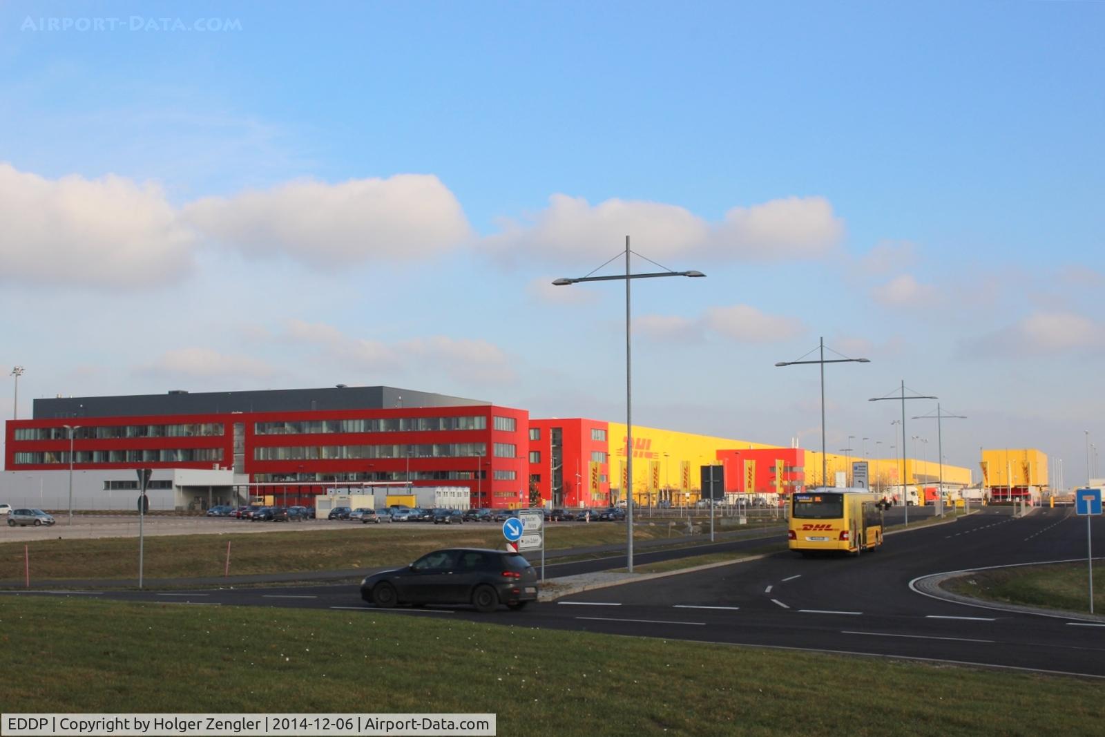 Leipzig/Halle Airport, Leipzig/Halle Germany (EDDP) - DHL-Air-Hub Leipzig main building and warehouse.....