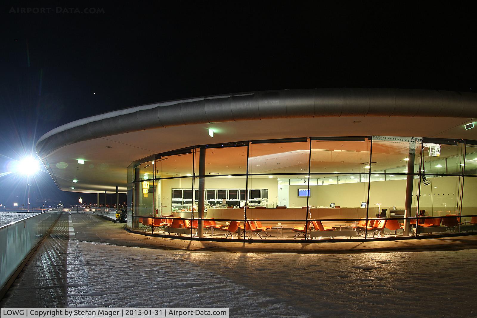 Graz Airport, Graz Austria (LOWG) - Graz Airport - VIP-lounge @ night