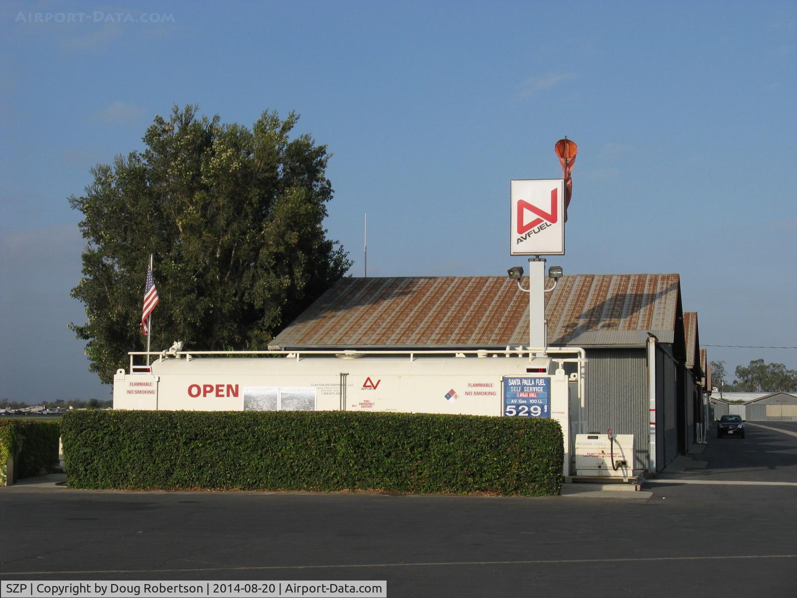 Santa Paula Airport (SZP) - Self-Service Fuel Docks, note changed fuel price
