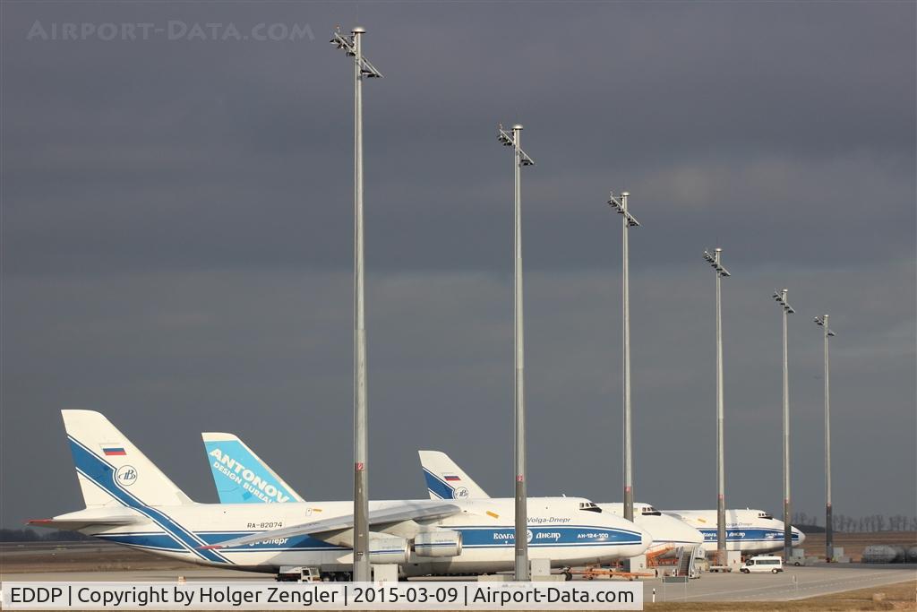 Leipzig/Halle Airport, Leipzig/Halle Germany (EDDP) - Spring time on apron 3 - and aircrafts from Russia and Ukraine are standing peacefull side by side.....