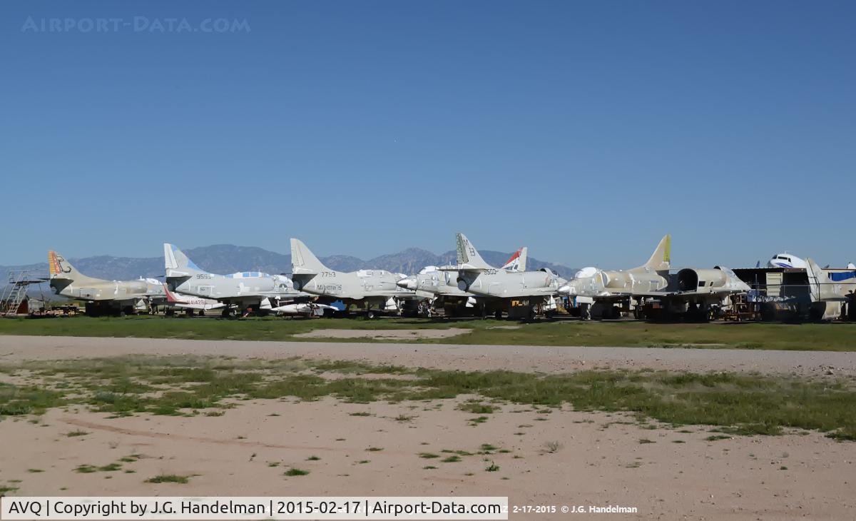 Marana Regional Airport (AVQ) - A-4C and A-4L Skyhawks in out door storage.