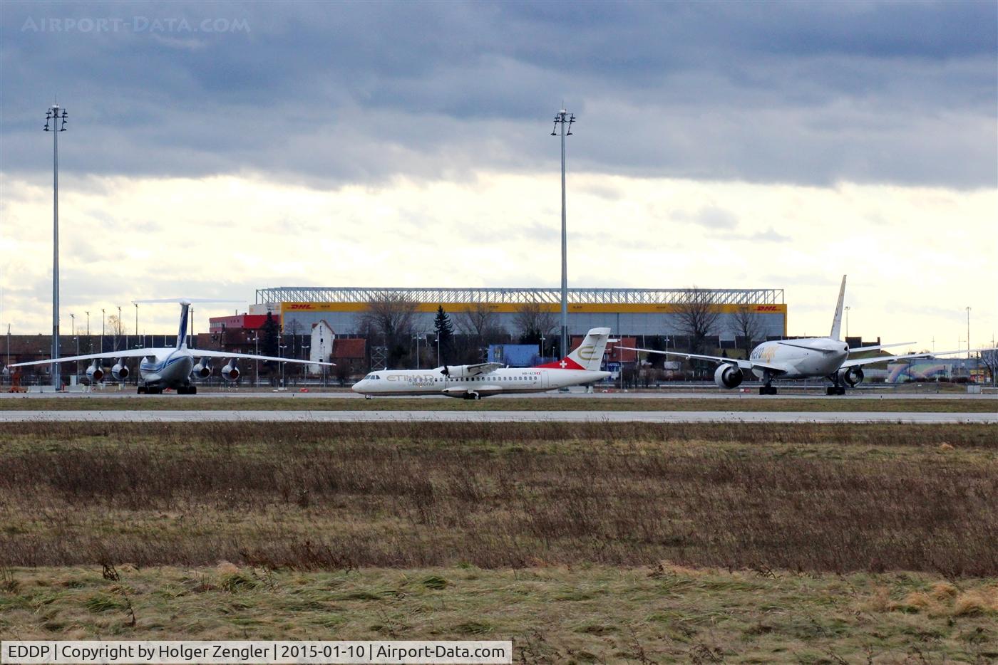 Leipzig/Halle Airport, Leipzig/Halle Germany (EDDP) - View from northern airport fence to apron 3....