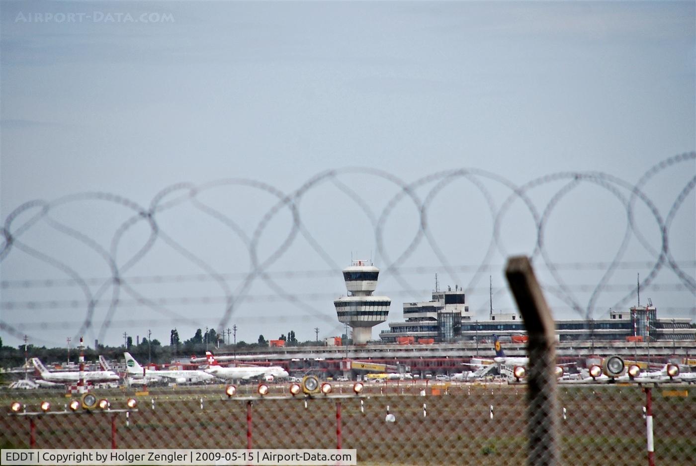 Tegel International Airport (closing in 2011), Berlin Germany (EDDT) - View thru the fence to apron....