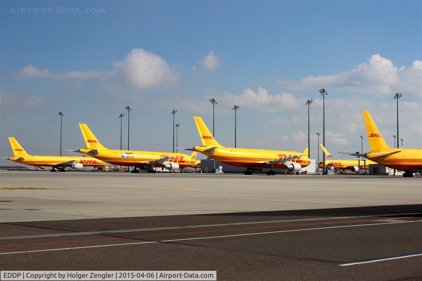 Leipzig/Halle Airport, Leipzig/Halle Germany (EDDP) - Yellow hour on apron 4, DHL´s homeland....