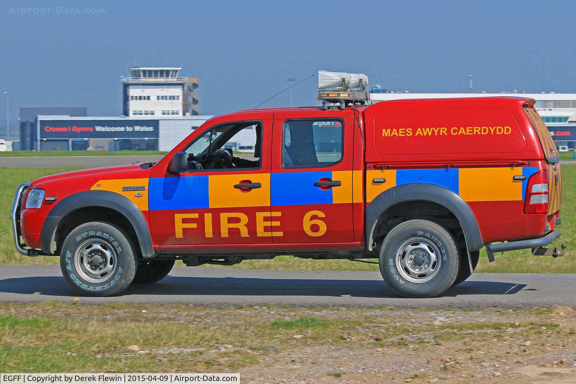 Cardiff International Airport, Cardiff, Wales United Kingdom (EGFF) - Fire 6 at EGFF.