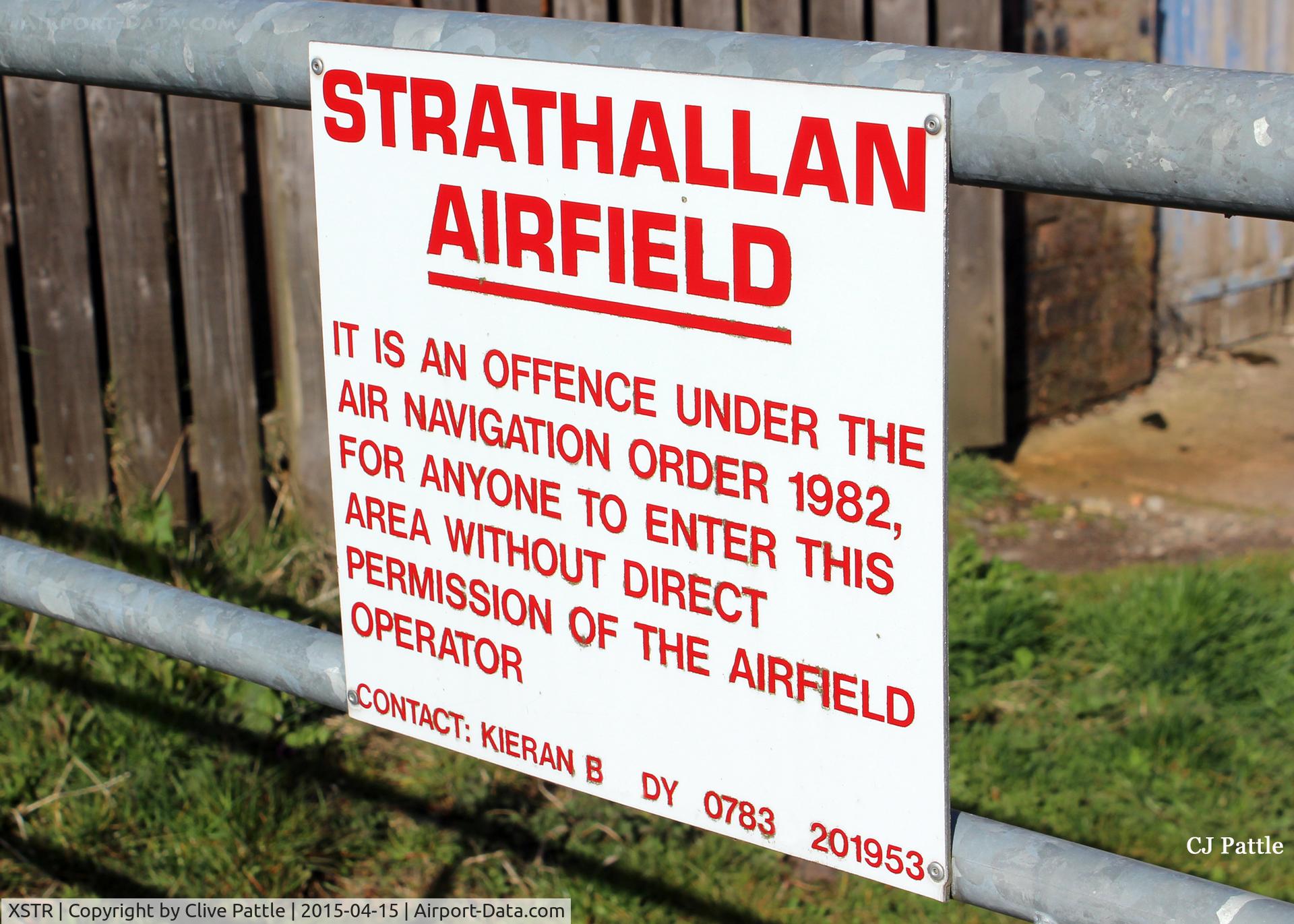 XSTR Airport - Airfield sign (modified for privacy reasons) at Strathallan Airfield, XSTR, near Auchterarder, Perthshire, Scotland - the home of Skydive Scotland
