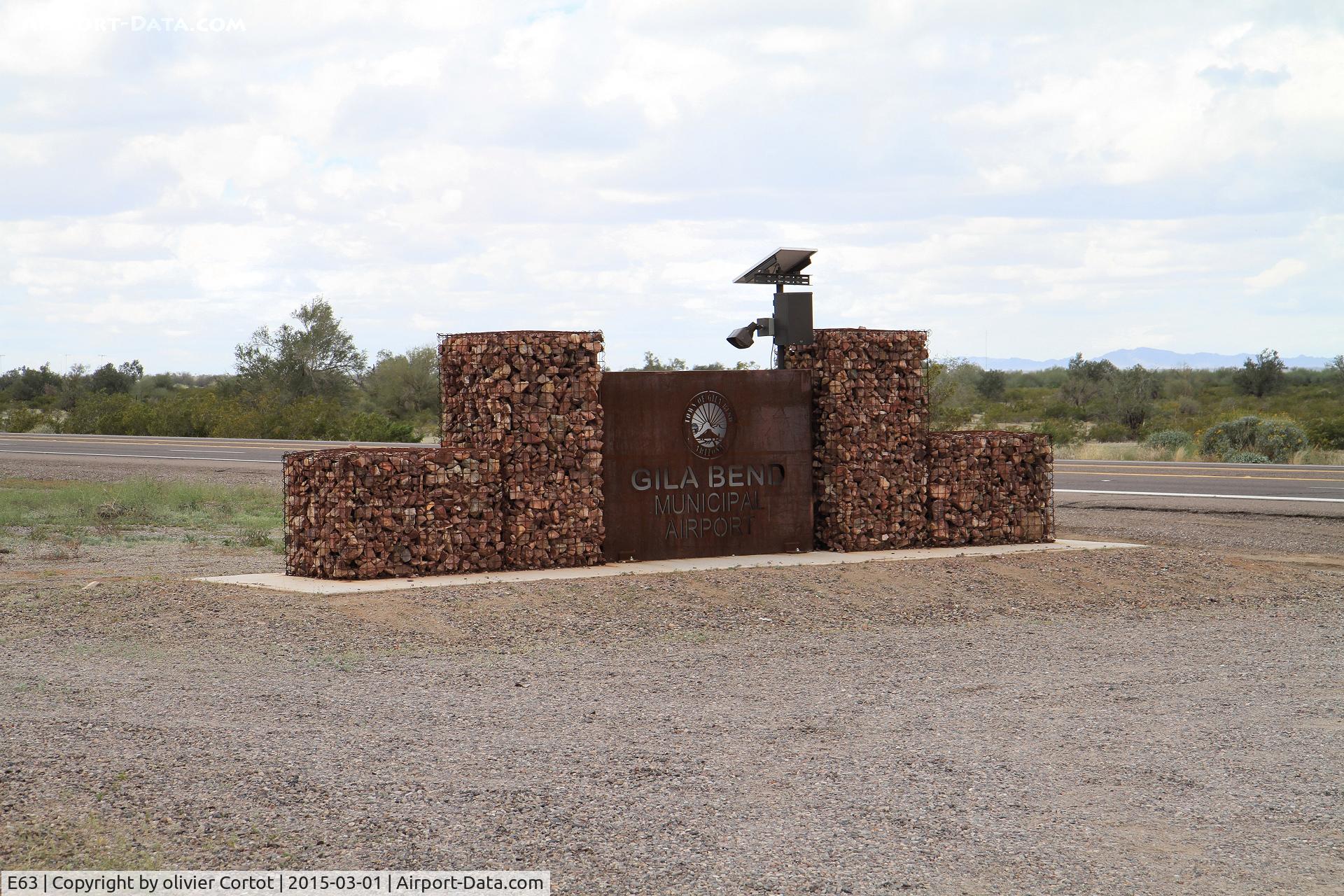 Gila Bend Municipal Airport (E63) - the entry, road side