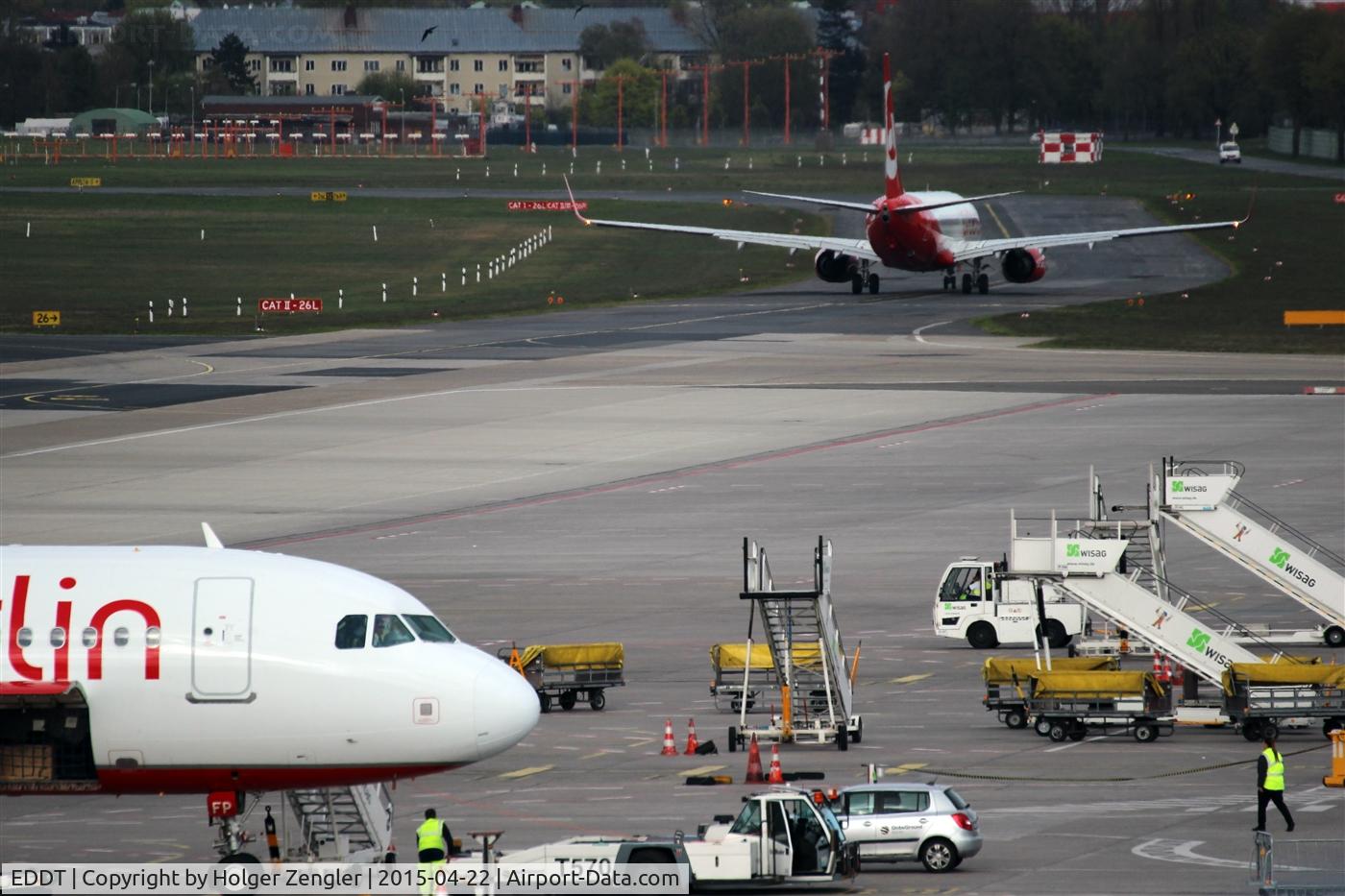 Tegel International Airport (closing in 2011), Berlin Germany (EDDT) - Eastbound traffic on taxi to rwy 26L...